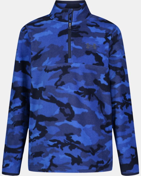 Boys' UA Camo Fleece ¼ Zip, Blue, pdpMainDesktop image number 0